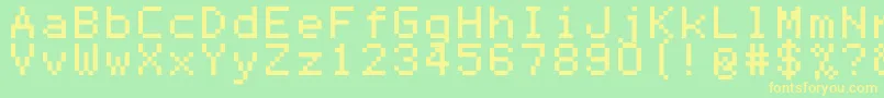 Mono0756 Font – Yellow Fonts on Green Background