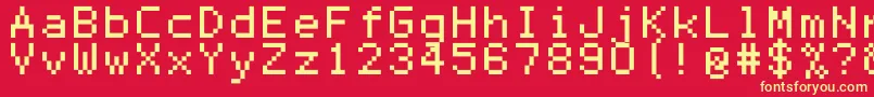 Mono0756 Font – Yellow Fonts on Red Background
