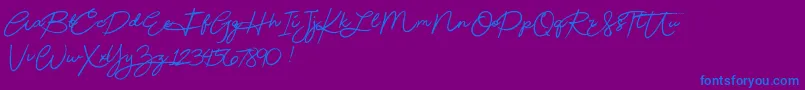 Fonte Beautydemo – fontes azuis em um fundo violeta
