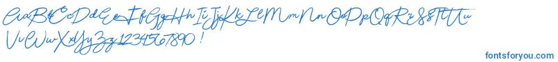 Шрифт Beautydemo – синие шрифты на белом фоне