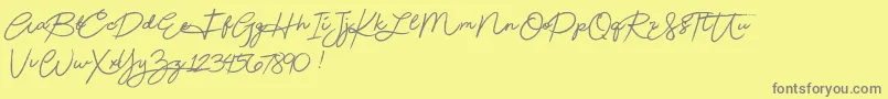 Beautydemo-Schriftart – Graue Schriften auf gelbem Hintergrund
