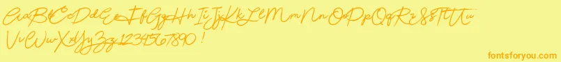 Beautydemo Font – Orange Fonts on Yellow Background
