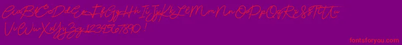 Beautydemo Font – Red Fonts on Purple Background