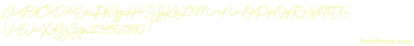 フォントBeautydemo – 白い背景に黄色の文字