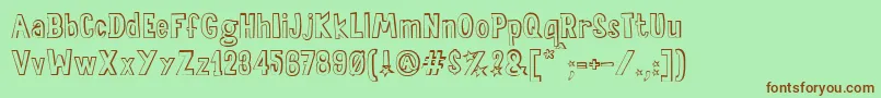 SalaDeFiestasOut Font – Brown Fonts on Green Background