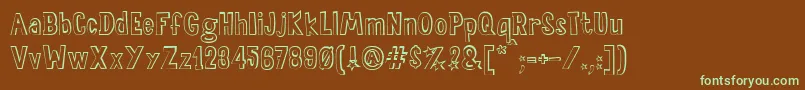 SalaDeFiestasOut Font – Green Fonts on Brown Background
