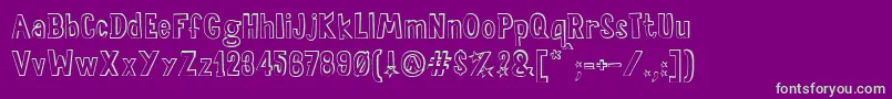 SalaDeFiestasOut Font – Green Fonts on Purple Background