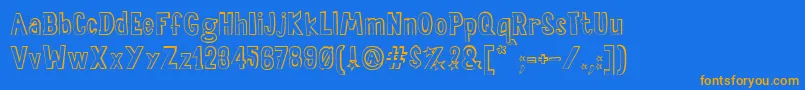 SalaDeFiestasOut Font – Orange Fonts on Blue Background