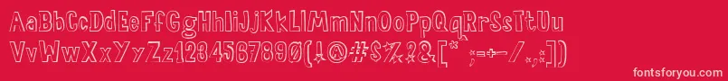 SalaDeFiestasOut Font – Pink Fonts on Red Background