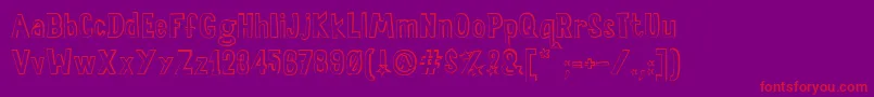 SalaDeFiestasOut Font – Red Fonts on Purple Background