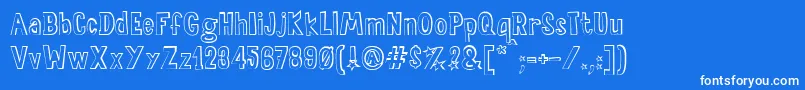 SalaDeFiestasOut Font – White Fonts on Blue Background