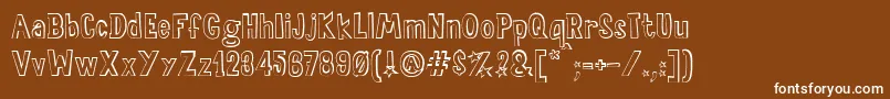 SalaDeFiestasOut Font – White Fonts on Brown Background