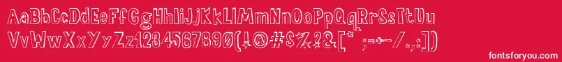 フォントSalaDeFiestasOut – 赤い背景に白い文字