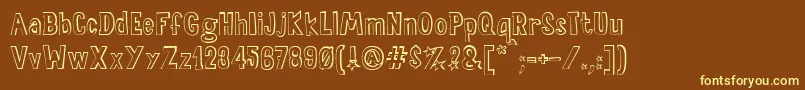 SalaDeFiestasOut Font – Yellow Fonts on Brown Background