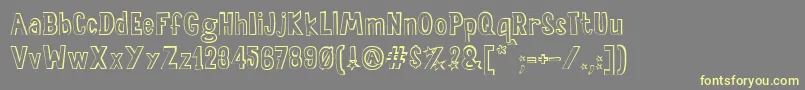 SalaDeFiestasOut Font – Yellow Fonts on Gray Background