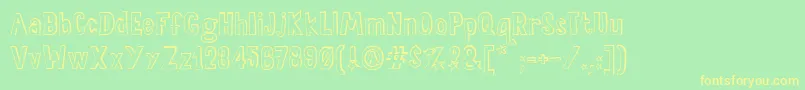 SalaDeFiestasOut Font – Yellow Fonts on Green Background
