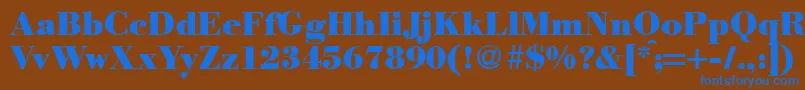 ModernbodoniheavyRegular Font – Blue Fonts on Brown Background