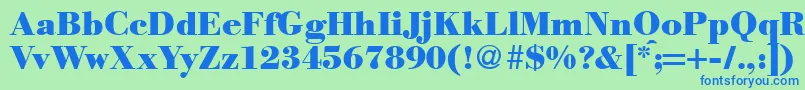 ModernbodoniheavyRegular Font – Blue Fonts on Green Background
