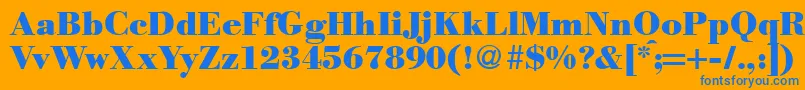 ModernbodoniheavyRegular Font – Blue Fonts on Orange Background