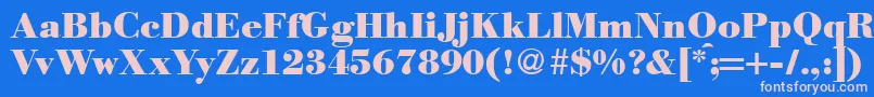 ModernbodoniheavyRegular Font – Pink Fonts on Blue Background