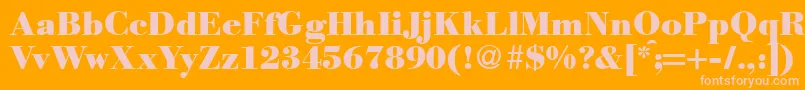 ModernbodoniheavyRegular-fontti – vaaleanpunaiset fontit oranssilla taustalla