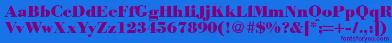 ModernbodoniheavyRegular Font – Purple Fonts on Blue Background