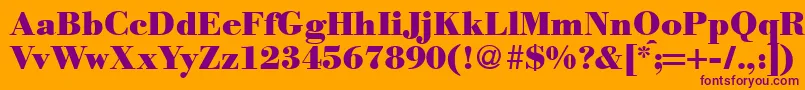 ModernbodoniheavyRegular Font – Purple Fonts on Orange Background