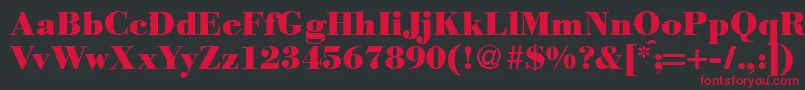 ModernbodoniheavyRegular Font – Red Fonts on Black Background