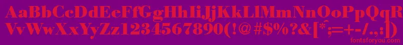 ModernbodoniheavyRegular-Schriftart – Rote Schriften auf violettem Hintergrund