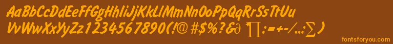SlagerDb Font – Orange Fonts on Brown Background