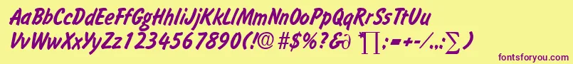 SlagerDb Font – Purple Fonts on Yellow Background