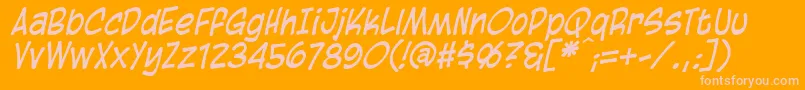 Шрифт BlambotCasualItalic – розовые шрифты на оранжевом фоне