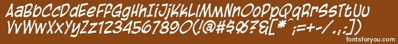 BlambotCasualItalic Font – White Fonts on Brown Background