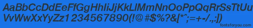 OlympiaDemiboldita Font – Black Fonts on Blue Background