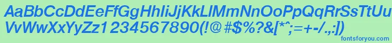 OlympiaDemiboldita Font – Blue Fonts on Green Background