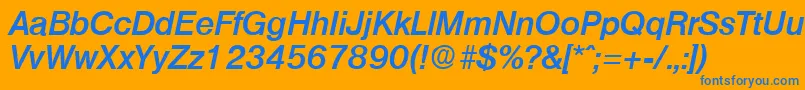 OlympiaDemiboldita Font – Blue Fonts on Orange Background