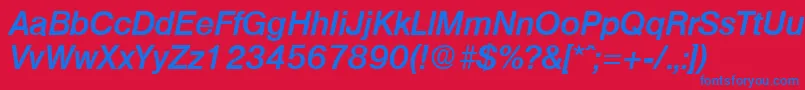 OlympiaDemiboldita Font – Blue Fonts on Red Background