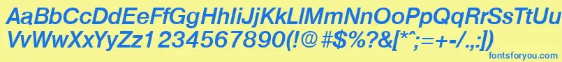 OlympiaDemiboldita Font – Blue Fonts on Yellow Background
