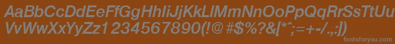OlympiaDemiboldita Font – Gray Fonts on Brown Background
