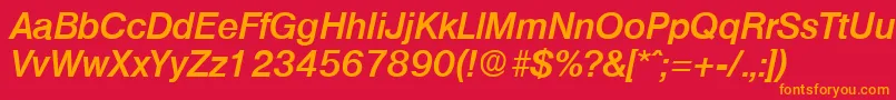 OlympiaDemiboldita Font – Orange Fonts on Red Background