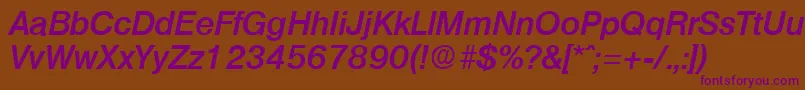 OlympiaDemiboldita Font – Purple Fonts on Brown Background