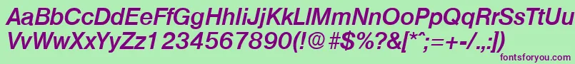 OlympiaDemiboldita Font – Purple Fonts on Green Background