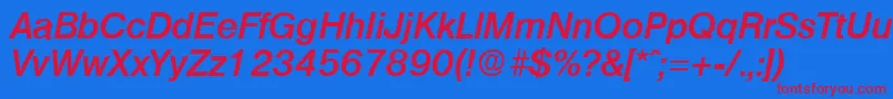 OlympiaDemiboldita Font – Red Fonts on Blue Background