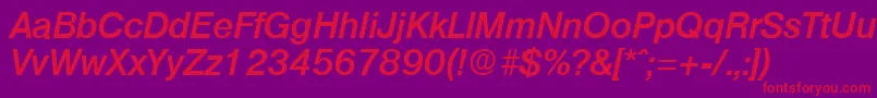 OlympiaDemiboldita Font – Red Fonts on Purple Background