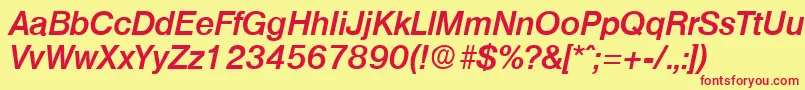 OlympiaDemiboldita Font – Red Fonts on Yellow Background