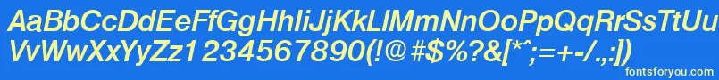 OlympiaDemiboldita Font – Yellow Fonts on Blue Background