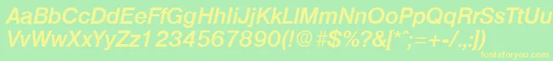 OlympiaDemiboldita Font – Yellow Fonts on Green Background