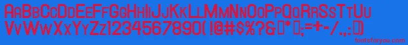 HallandaleScBoldJl Font – Red Fonts on Blue Background