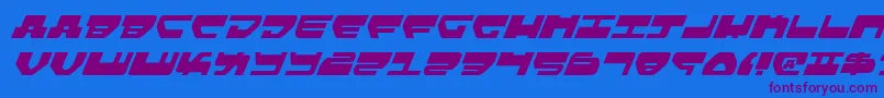 フォントLovev2i – 紫色のフォント、青い背景