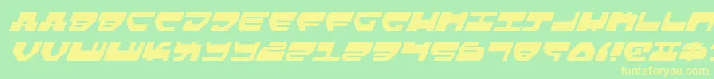 Lovev2i-Schriftart – Gelbe Schriften auf grünem Hintergrund